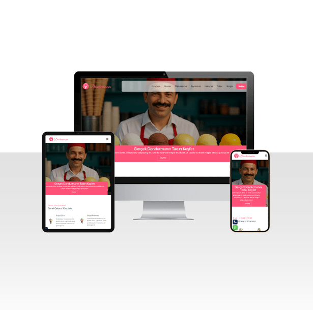 Dondurmacı ve Tatlı Firması Web Sitesi Paketi - Vanilya (WEN470)