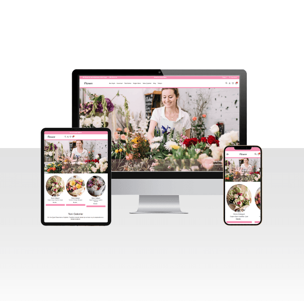 Çiçekçi ve Çiçek Satışı E-Ticaret Web Sitesi Paketi - Rose (WEN449)